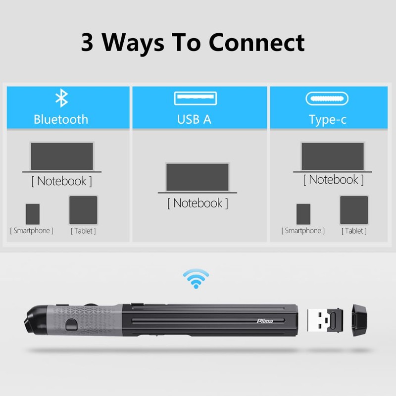 Plima Pocket Ergonomic Pen Mouse Vertical Mouse,DPI 800/1200/1600 Adjustable,Operate thisin