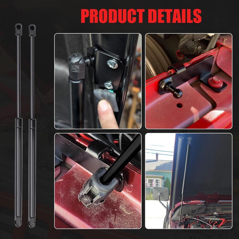 SHUNTALL Front Engine Hood Struts Lift Support Compatible with 2018-2024