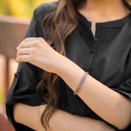 MagnetRX MagnetRX? Women's Adjustable Copper Bracelet Cuff C 99.9% Pure Copper Magnetic Bangle