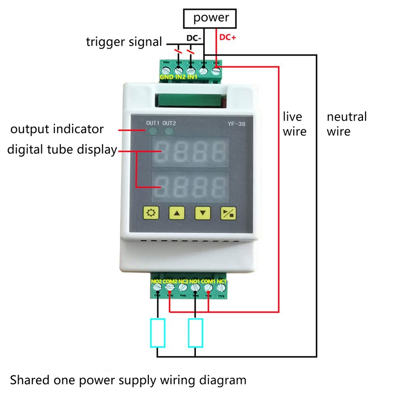 Timer Module 2 Channel Accurate LCD Screen ABS Delay Module