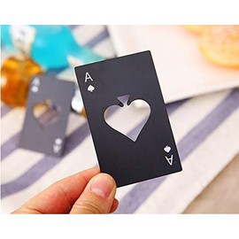 Onlineforu LTD Ace of Spades Bottle Opener Credit Card Size Pocker Cap Opener Portable Stainless Steel Can Opener Black