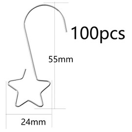 HERZWILD 100pcs Christmas Ornaments Hooks Star-Shaped Tree Hangers Metal Hanging Hooks for Hanging Christmas Tree Decorations (Silber/A)