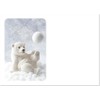doodlecards Blank Christmas Card Polar Bear and Snowball Medium Size