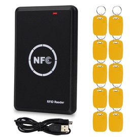 KurDunly RFID Card Duplicator ID/IC Card Reader Writer Encrypted Decoder USB Copier with 125KHz/13.56MHz Dual Frequency Writable Key Fobs