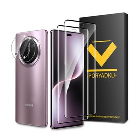 2+2 For Honor Magic 7 Lite Glass Film Tempered Glass Protection, 2 Screen Protectors and 2 Lens Films, Supports Fingerprint ID, 9H Hardness, Bubble-Proof Installation, 3D Full Coverage, HD Protective