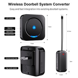 BESIMLIVE Wireless Doorbell Chime Video Doorbell Extender - Compatible with Blink Video Doorbell, Easy Setup, Loud Alarm (1 Video Doorbell Extender 1 Receiver）