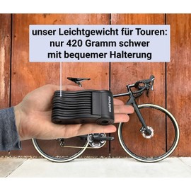 KOHLBURG Very Light and Small Folding Lock for Short Time Protection, Bicycle Lock 420 g, Light for Long Tours, Folding Lock 70 cm Long for Bicycle and Road Bike Lock