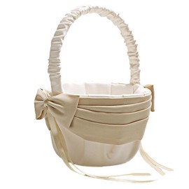 Flower Girl Basket Wedding Collection Traditional Ivory by Vivivalue