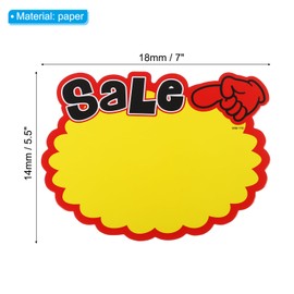 PATIKIL 40pcs Star Burst Signs, 7x5.5in Blank Star Burst Signs Price Tag Stickers Pricing Tags Fluorescent Neon Paper for Sign Retail Store Vehicle, Forefinger Sale