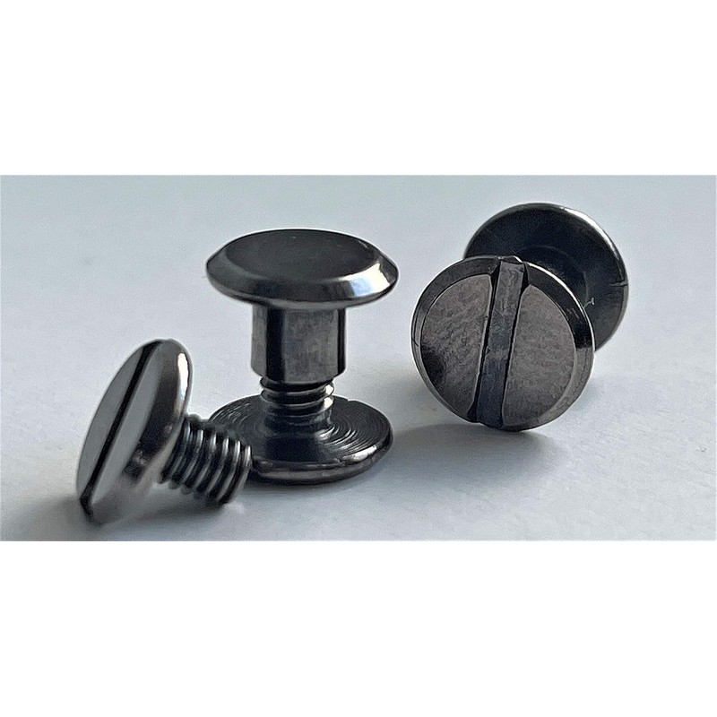 Book Screws Pack of 20 Colour Gun Metal Belt Screws