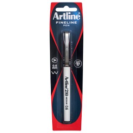 Artline 210, 121071, Fineliner Pen Medium, 0.6mm, Black Hangsell,1 pack