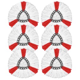 Pack of 6 Mop Heads Compatible with Vileda Turbo Mop, Microfibre Mop Replacement Heads, Mop Replacement for Veleda EasyWring & Clean Floor Mop, for All Floors, Machine Washable