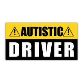 BAVAHA Autistic Driver Bumper Sticker Please Be Patient Autism Awareness Stickers Autism Stickers Autism Acceptance Sticker Blue Ribbon Autism Gift Decor Car Van Laptop Window [7.5"x3.75"]