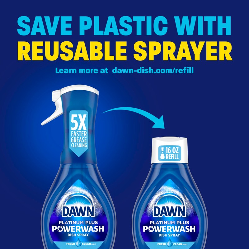 Dawn Platinum Powerwash Dish Spray, Dish Soap, Fresh Scent, 16