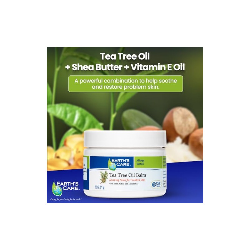 Tea Tree Oil Balm 100% Natural, 2.5 OZ by Earth's