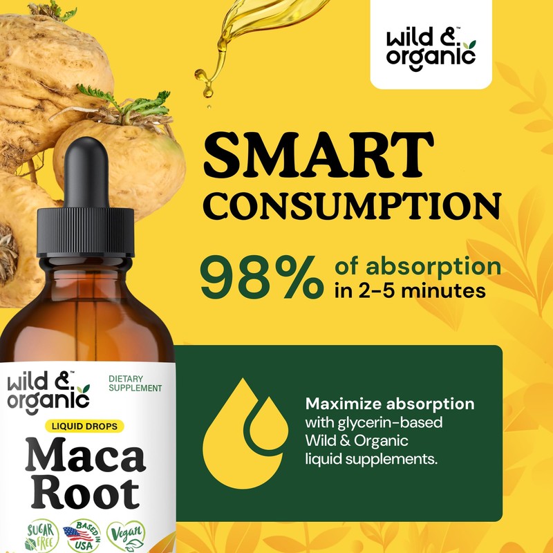 Wild & Organic Maca Root Liquid Drops for Men &