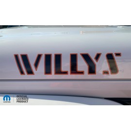Mopar 18-23 jeep WILLYS hood decal sahara rubicon wrangler gladiator JT JL ORANGE