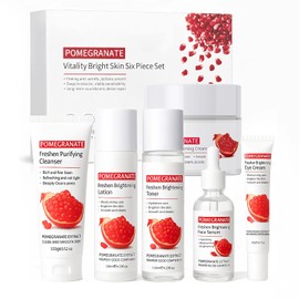 Set de cuidado de la piel de frutas para adolescentes – Rutina diaria de granada para una piel suave, control de aceite, hidratación y brillo – Regalo perfecto para el cuidado de la piel para niñas y