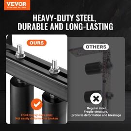 VEVOR Sliding Gate Kit, 6” Rolling Gate Hardware Kit with T-Bracket, Universal Adjustable Sliding Gate Rollers, Heavy Duty Black Sliding Gate Guide Roller for Sliding Gates and Rolling Door