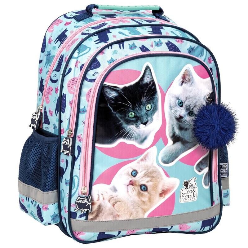 Cat 4-Piece Set School Backpack Bag School Bag Pencil Case
