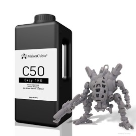 Makercubic³ Wear Resistance 3D Printer Resin,Hard Surface with Excellent Scratch Resistance, ofr 365 to 405nm DLP LCD MSLA 3D Printer (Wear Resistance 1000g, Grey)