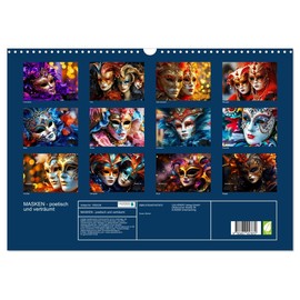 MASKEN - poetisch und verträumt (Wandkalender 2026 DIN A3 quer), CALVENDO Monatskalender: Tauchen Sie ein in eine Welt voller Zauber und Emotionen (CALVENDO Kunst)