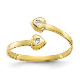 Diamond2Deal 10k Yellow Gold Round Cut Cubic Zirconia Toe Ring