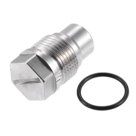 Motoforti Fuel Rail Plug & O-Ring, for Dodge for Ram 6.7 Diesel 2007.5-2018, Aluminum, 113073001, Silver Tone, 1 Set