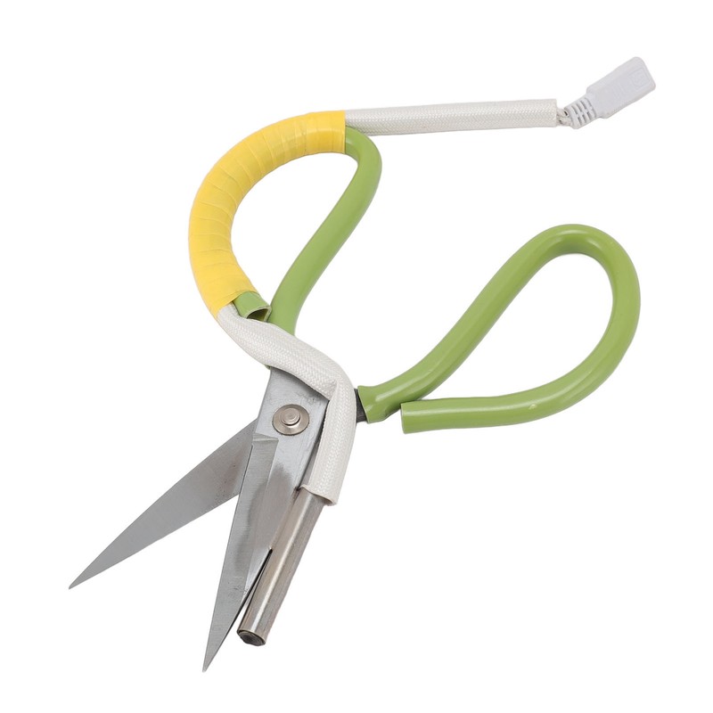 Electric Heating Shears Steel Blades Adjustable Temperature Heated Scissors for