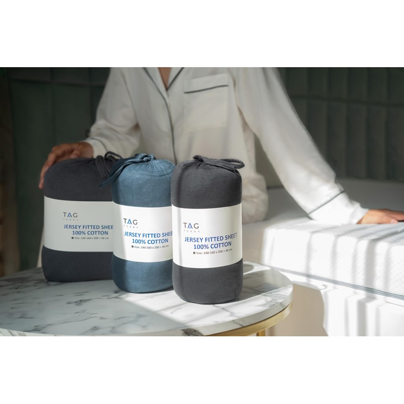 Tag Terry 100% Cotton Double Fitted Sheet | 1 Pack,