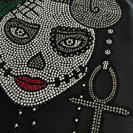 Day of The Dead Skulls Iron on Transfer, Custom Shirt Rhinestone Transfers, Hot Fix Iron on Designs for Clothes,