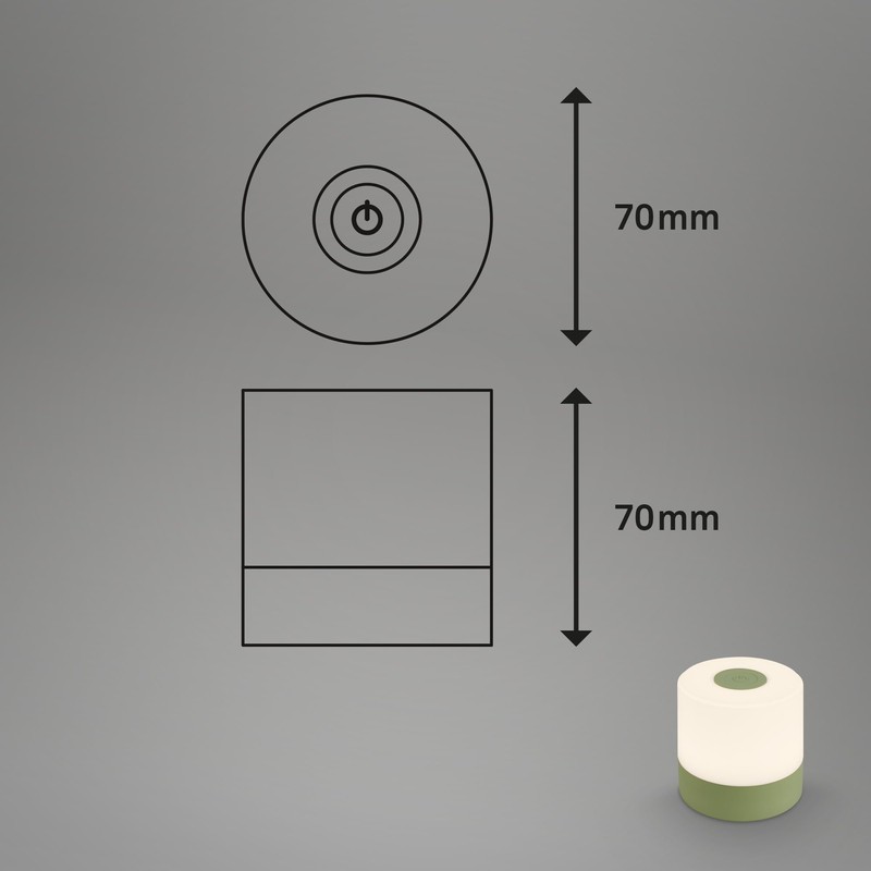 BRILONER Mini LED Table Lamp Wireless, Dimmable Bedside Lamp Touch,