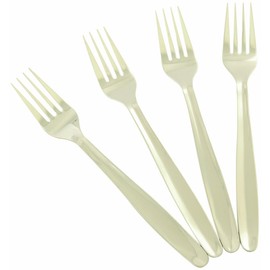 Chef Aid Dinner Forks, Set Of 4 Stainless Steel Dinner Table Cutlery Forks, Also ideal for Picnics and Parties, Stainless Steel With Rounded Edges, Dishwasher Safe