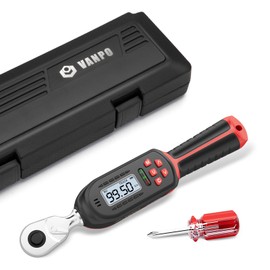 VANPO Digital Torque Wrench 3/8 Inch drive(5-99.5 ft-lbs./6.8-135Nm), ±2% Torque Accuracy, Electronic Torque Wrench with Preset Value, Buzzer and LED Notification for Automotive Motorcycle & Bicycle