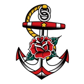 SanerLian Anchor Ship Temporary Tattoo Sticker Waterproof lighthouse Flowers Snake Adult Men Women Body Art 10.5X6cm Set of 24 (SF194)