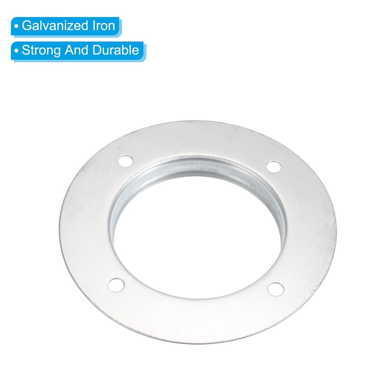 PATIKIL 4" Duct Connector Flange, Metal Straight Pipe Exhaust Flange