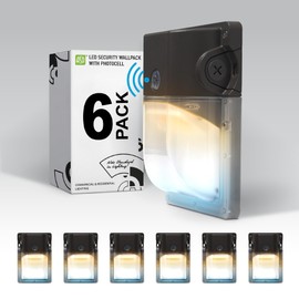 ASD LED Wall Pack Light with Dusk to Dawn Photocell - 20/24/28W 120-277V 3500/4000/5000K Outdoor Security Flood Light, Waterproof Exterior Lighting for Garage, Warehouse, Garden, UL DLC 6 Pack