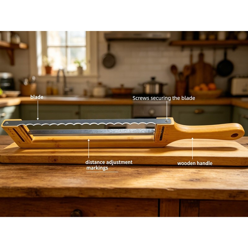 jiooyy Adjustable Bread Knife for Homemade Bread - Sourdough Bread