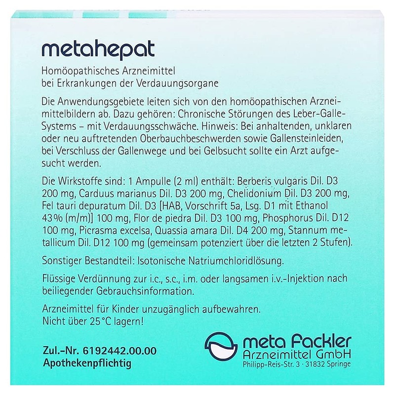 Metahepat Injection Solution, 5 x 2 ml