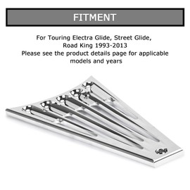 PSLER Parrilla de marco de corte de borde de motocicleta para Touring Street Glide FLHT FLHX FLHTK FLHR FLTR Road Electra Glide Road King 2009-2013 Cromado