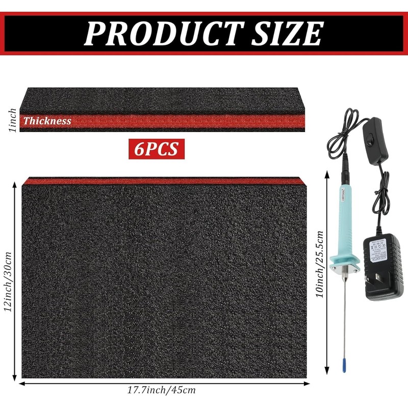6 Pack Tool Box Foam Inserts for Cases,Tool Box Liner
