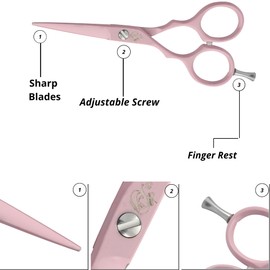 5" Professional Left Handed Hair Thinning Shears Barber Hairdressing Scissors (5" Left Handed Pink)