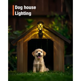 TISEJOY Solar Wall Lantern Dog House Lights, Waterproof Solar Powered Decorative Lights for Pet House, Fence, Garden, Shed and Backyard (6 Pack)