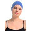 Kappe aus Bambus und Baumwolle für Chemo, Haarausfall, Schlafmütze, blau,