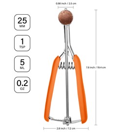 TJ POP Extra Small Cookie Scoop, 1 Tsp Cookie Scoop, Mini Ice Cream Scoop for Melon Baller, Cookie Dough, 0.2oz/ 25mm, Easy Squeeze & Release, Orange