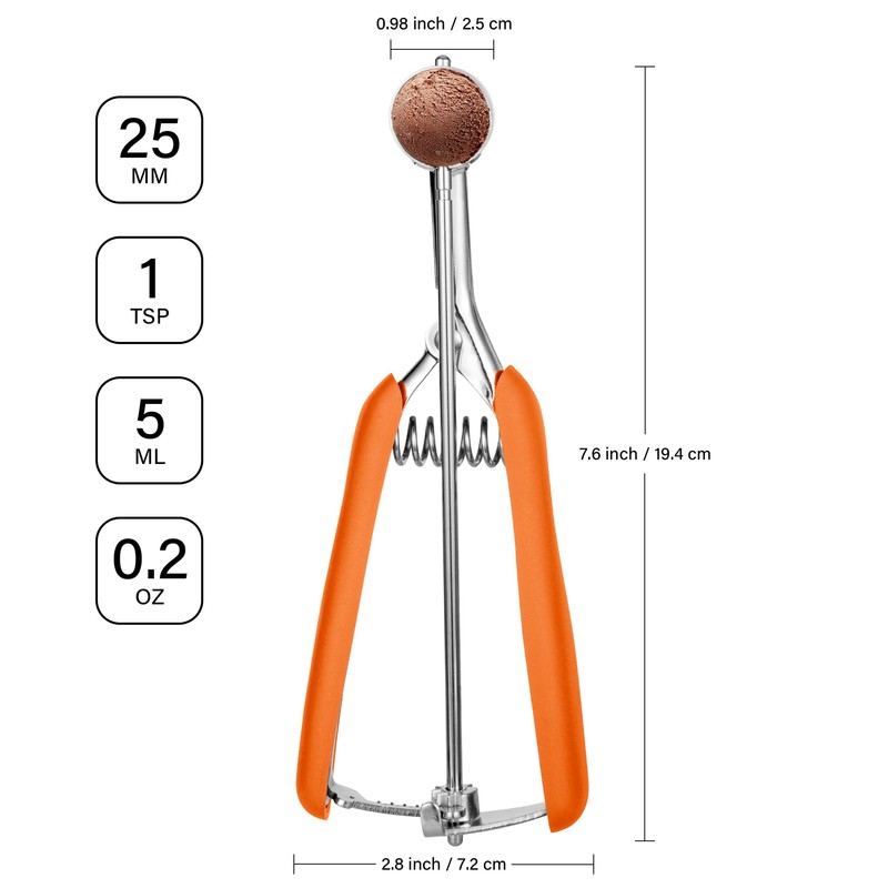 TJ POP Extra Small Cookie Scoop, 1 Tsp Cookie Scoop,