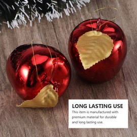 BESPORTBLE 24pcs Shatterproof Christmas Tree Baubles Apple Shaped Hanging Ornaments for Xmas Holiday Wedding Party Decoration (Red)