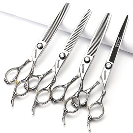 Professional Hair Dressing 6/7 Inch Straight Cutting Hairdressing Scissors (7 Inch 4 Pieces)