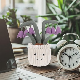 Apricot Lamb Cute Toys Plush Potted Purple Lily Perfect Stuffed Plant Soft Cuddly Perfect for Kids 9.4 Inches