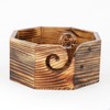 Hind Handicrafts Handmade Antique Wood Yarn Storage Box Solid Dark